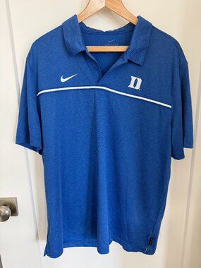 Duke Men's XL Nike Dri-Fit Golf Shirt - Blue